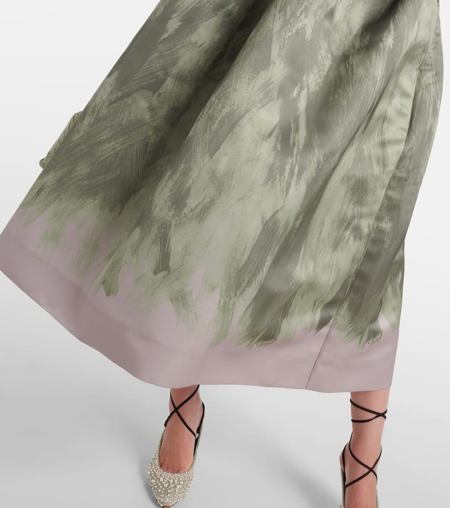 Satin midi skirt