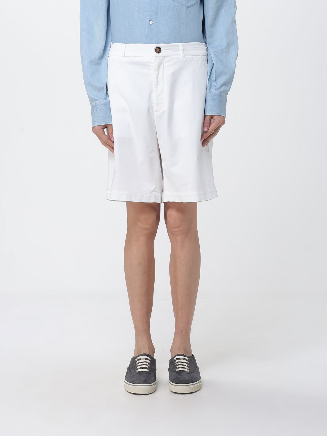 Mid-rise cotton chino shorts - Neutrals