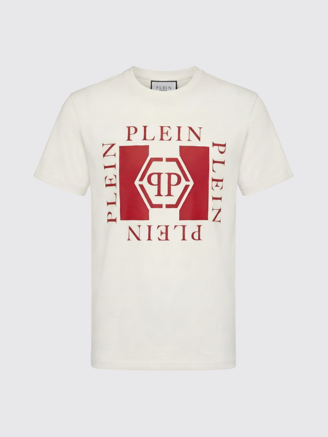 Crewneck Cotton T-shirt with Contrasting Chest Logo