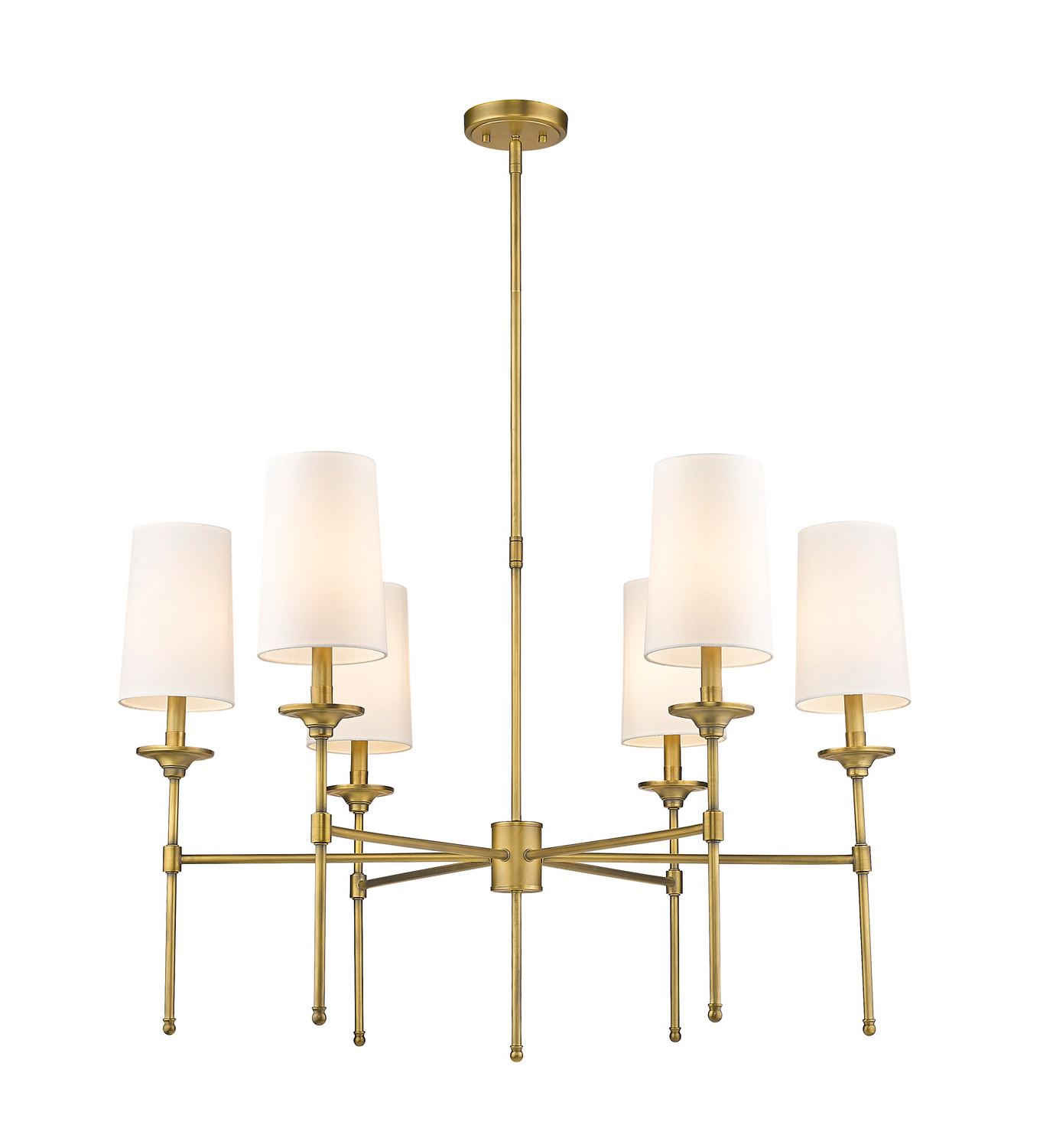 Rubbed Brass Chandelier from the Emily Collection