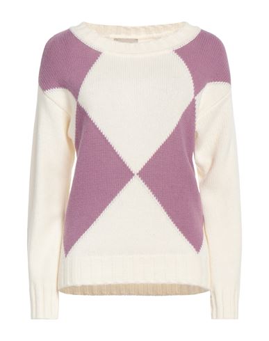 N. o.w. Andrea Rosati Cashmere Woman Sweater Mauve Size M Cashmere, Viscose, Wool, Polyamide