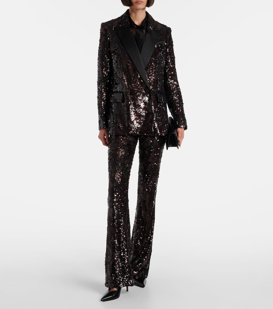 Sequined double-breasted blazer