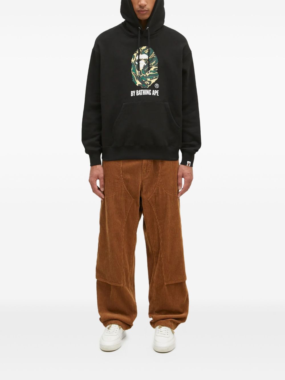 Camouflage-print hoodie - Black