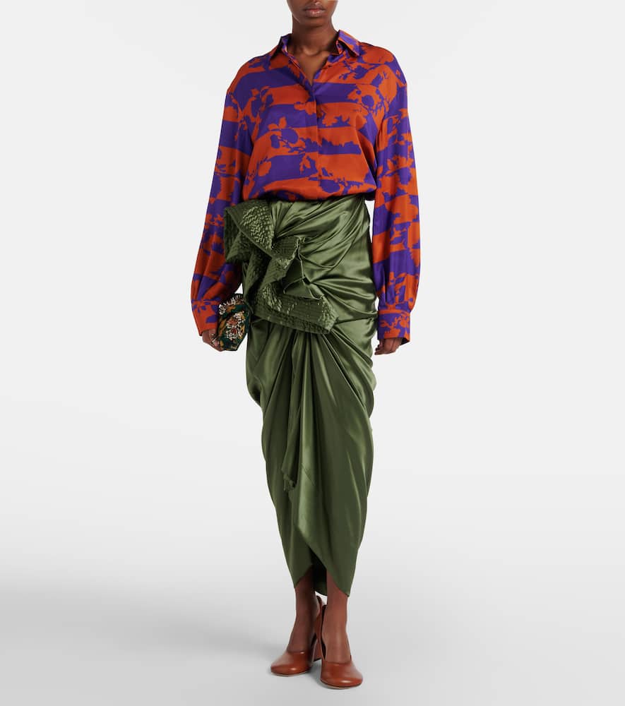 Printed satin shirt