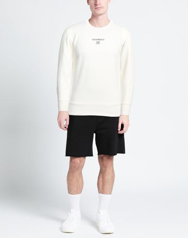 Emporio Armani For C. p. Company Man Sweatshirt Ivory Size S Cotton