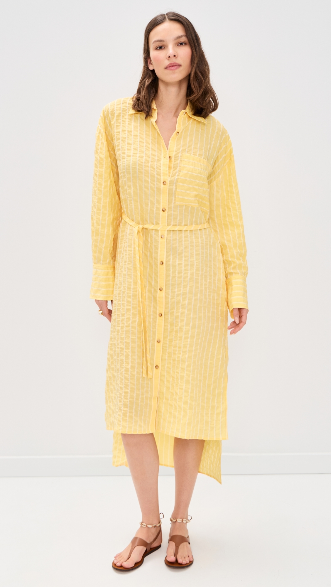 Tie Front Shirt Dress BUTTER STRIPE