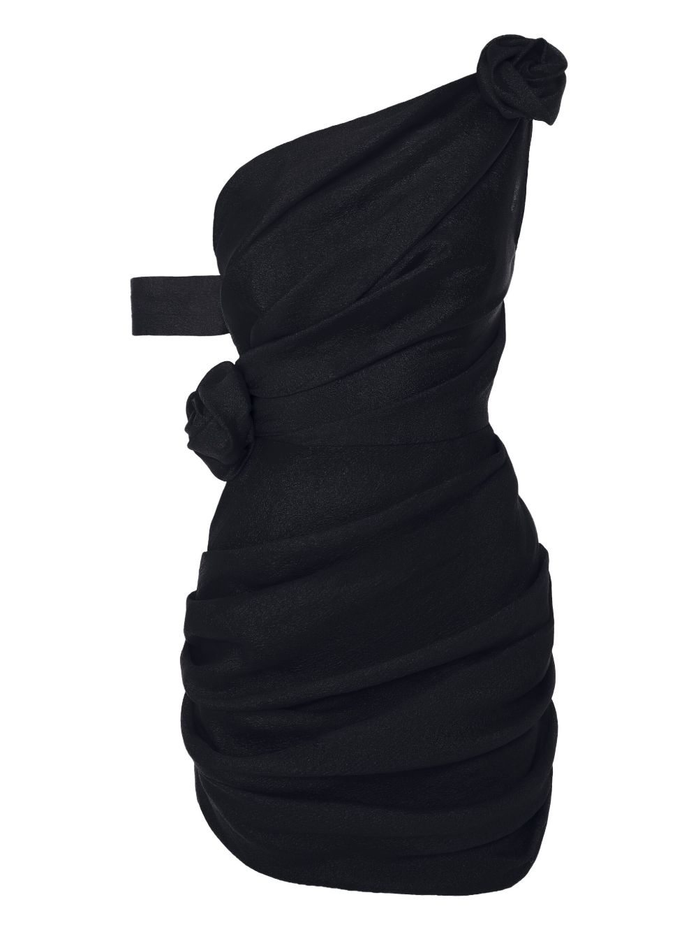 POST MERIDIEM rose-detail mini dress - Black