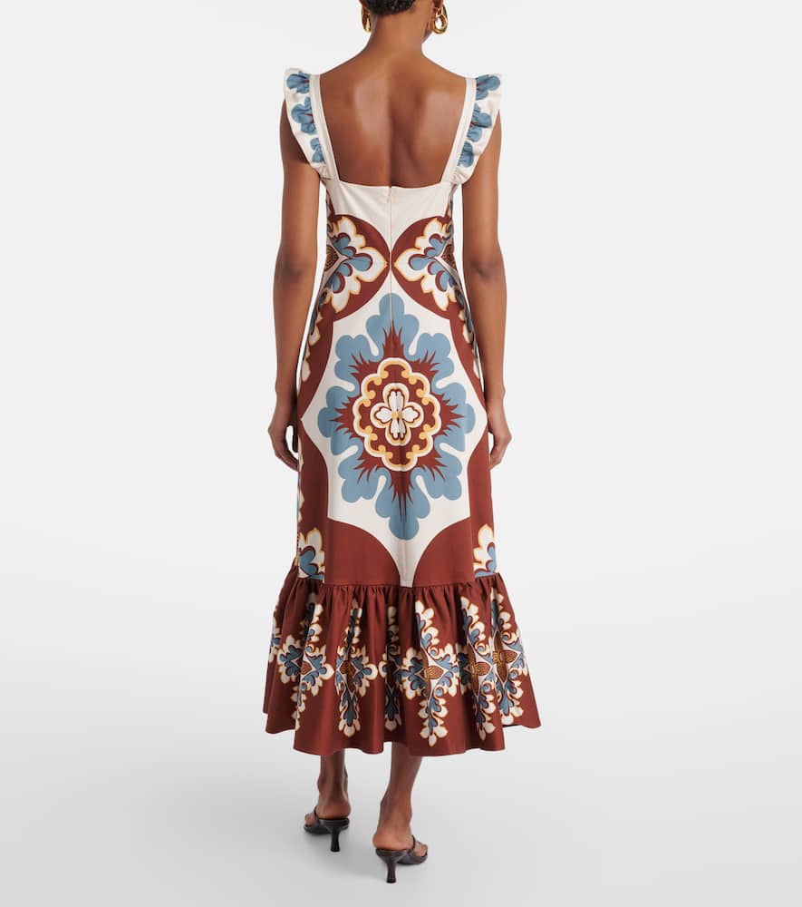Gingerbread cotton-blend midi dress