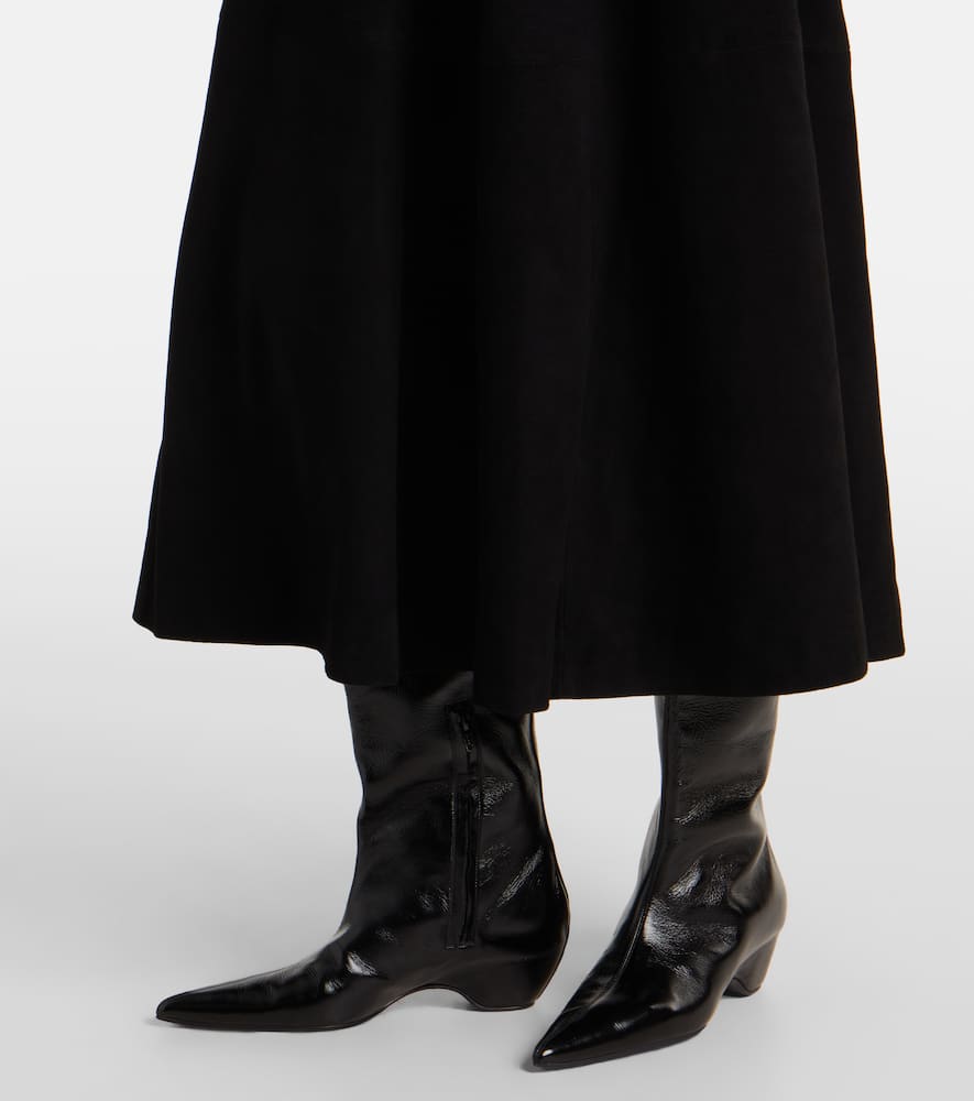 Róhe Suede midi skirt