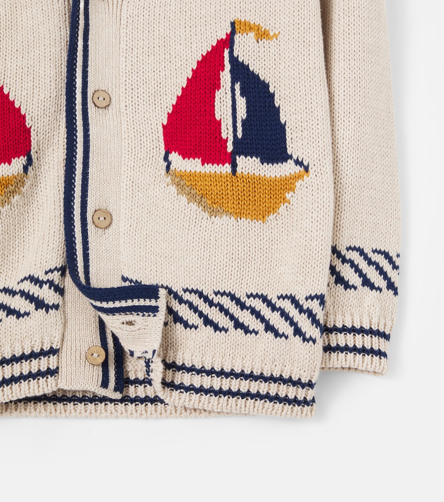 Intarsia cotton cardigan