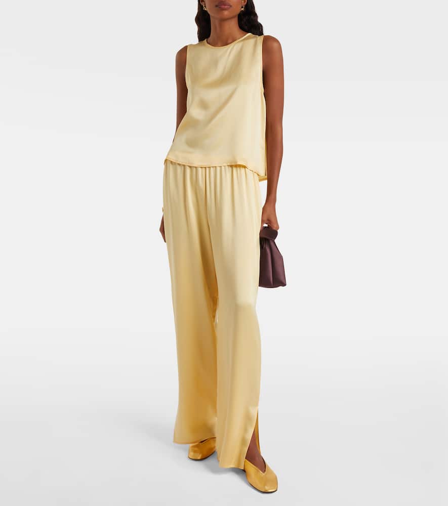 Loreto silk charmeuse wide-leg pants