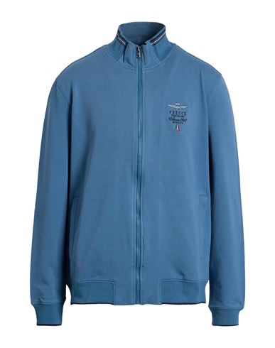Frecce Tricolori Man Sweatshirt Slate blue Size 3XL Cotton, Elastane