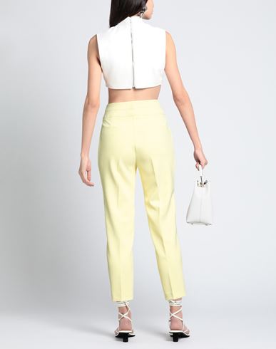 Woman Pants Yellow Size 4 Polyester, Elastane