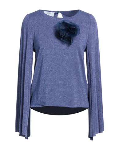 Woman Top Blue Size 4 Viscose, Polyamide, Metallic fiber, Elastane