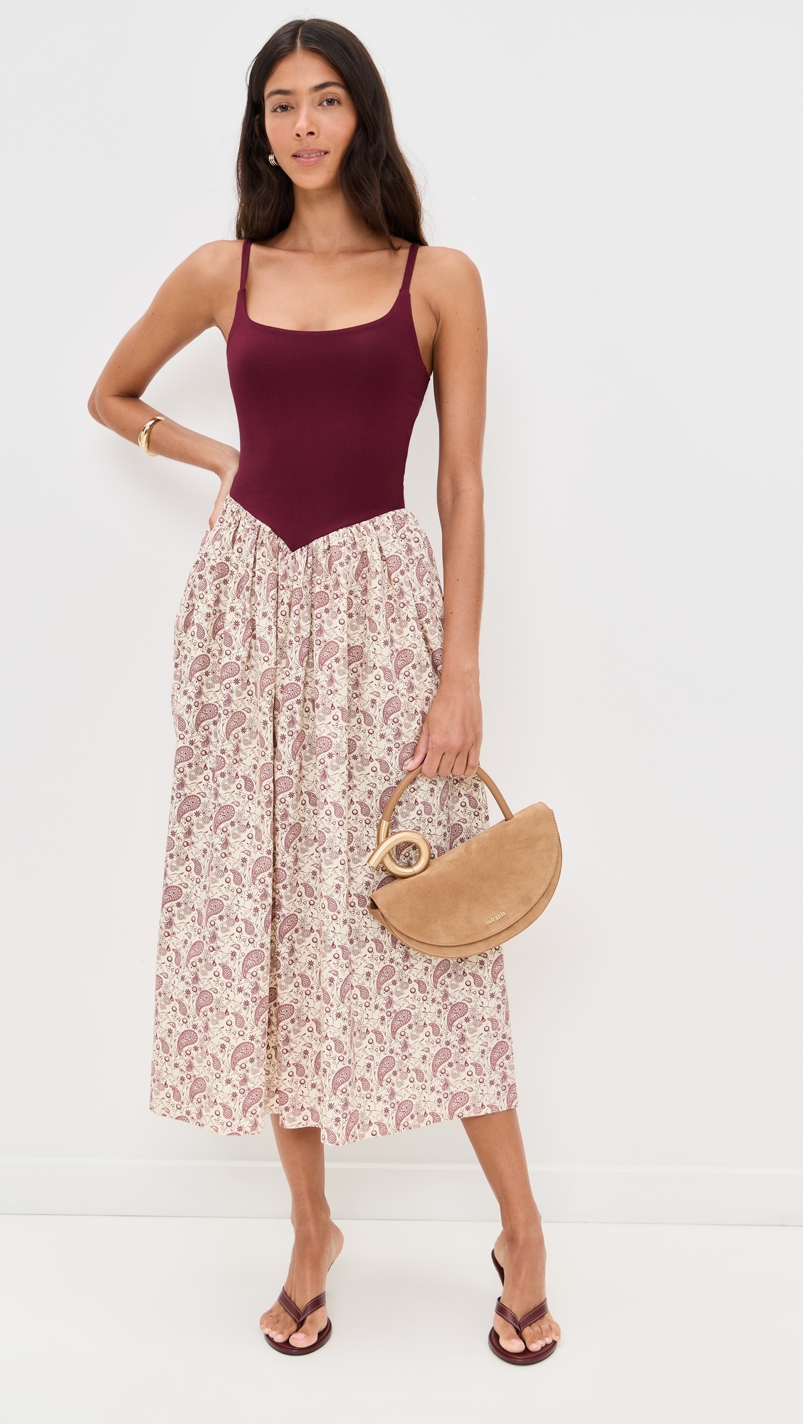 Alix Paisley Dress Burgundy Paisely