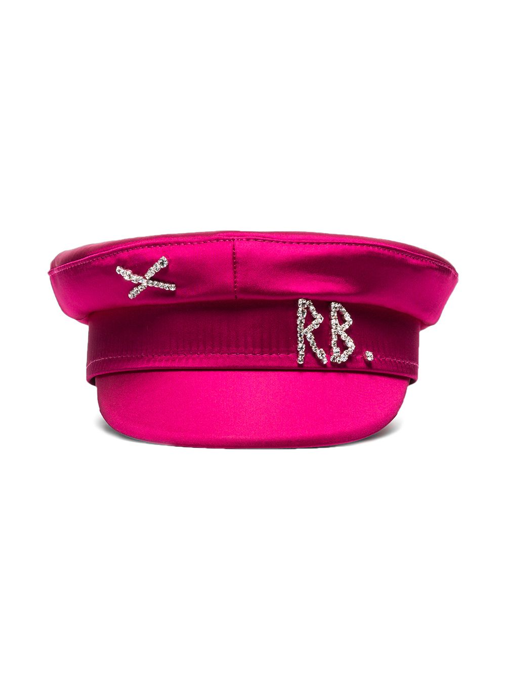 Crystal-embellished satin baker boy hat - Pink