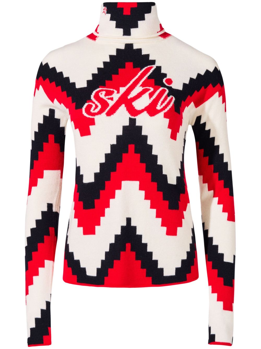 Chevron roll-neck jumper - Neutrals