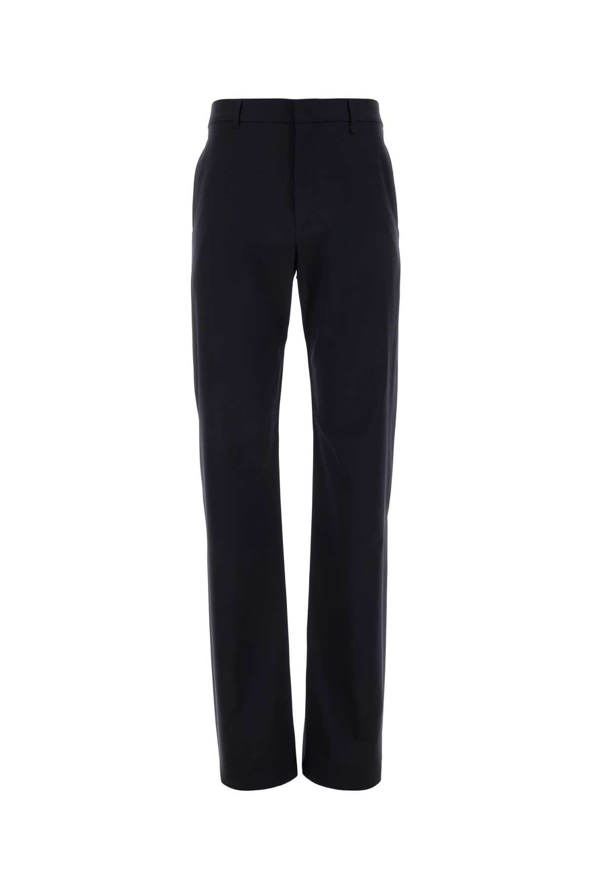 Stretch Wool Blend Trousers — Navy