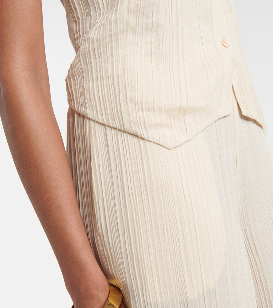 Suez pleated halterneck vest