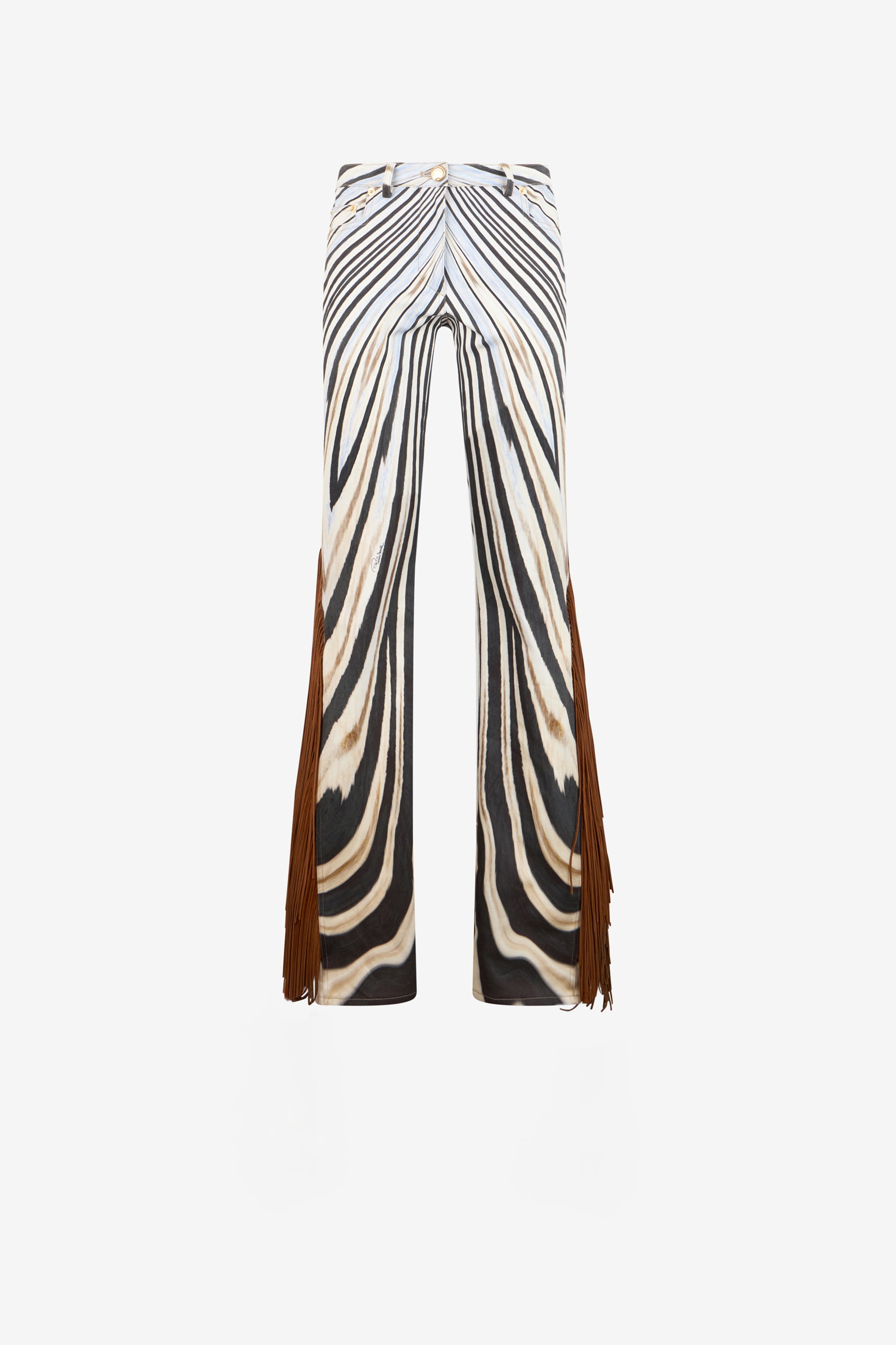 Zebra Print Flared Jeans