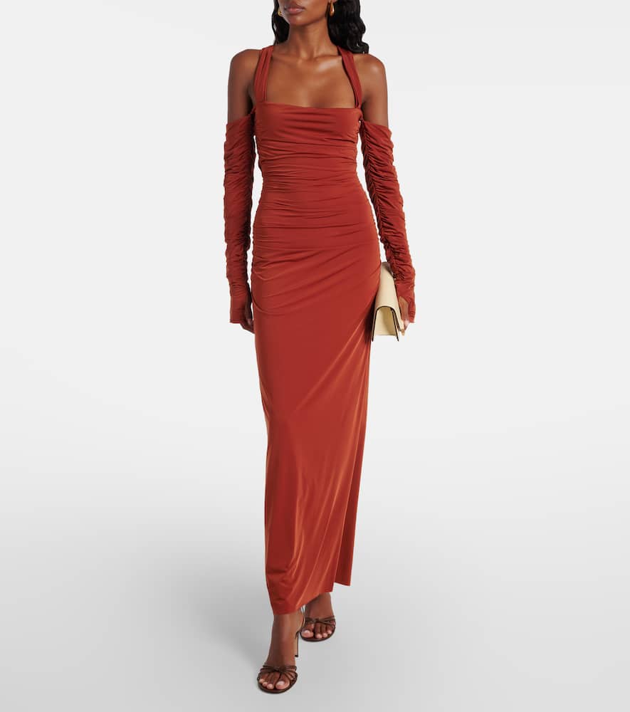 Rosseli gathered jersey maxi dress