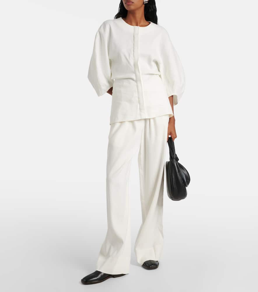 Linen-blend top