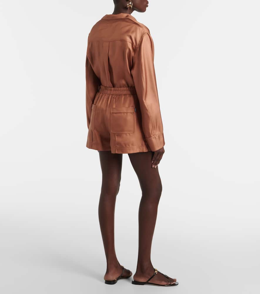 Silk twill shorts