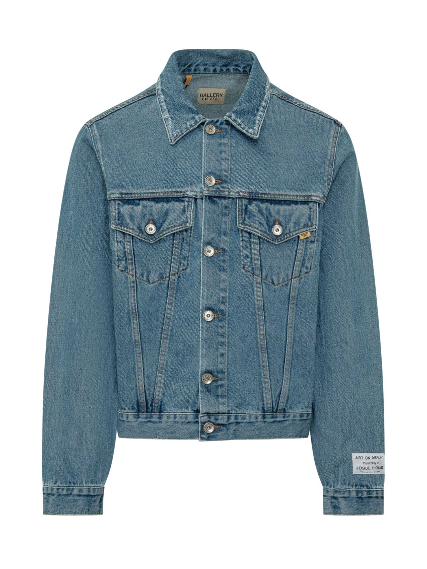 Denim Solid Shirt Collar Jacket