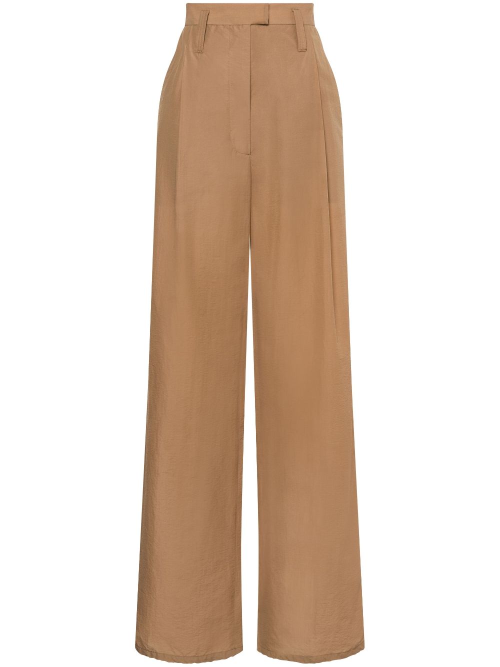 High-waist wide-leg trousers - Brown