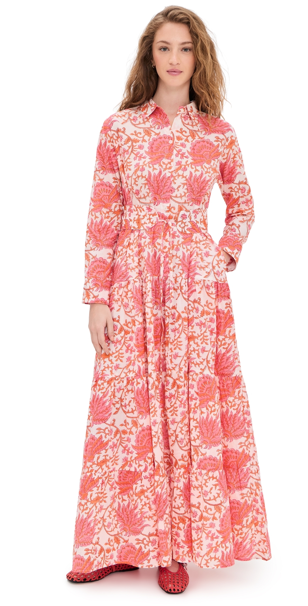 Meredith Floral Dress Coral