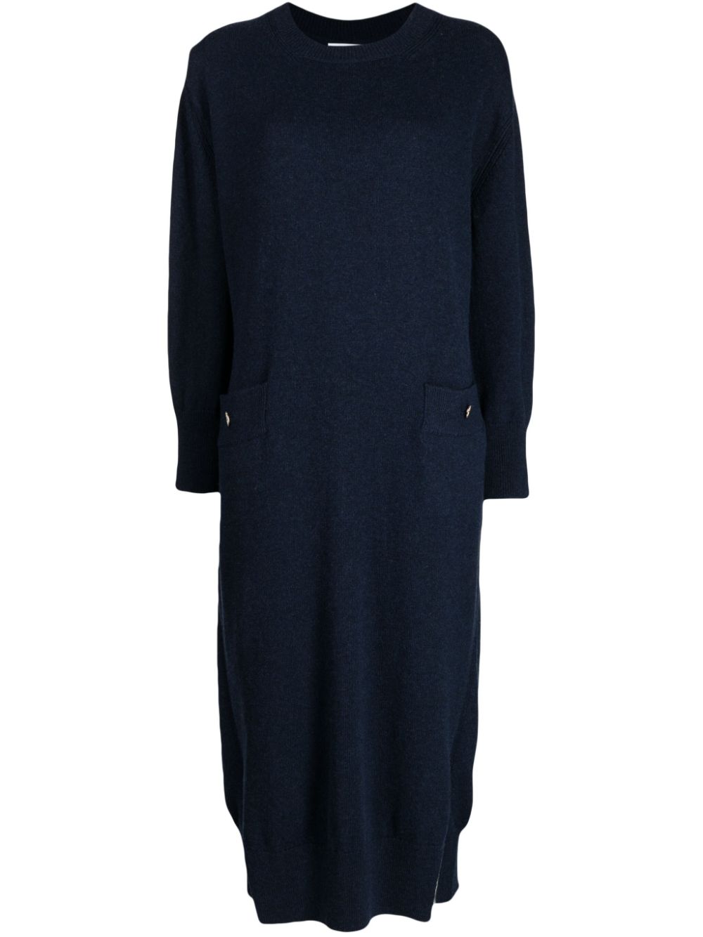 Long cashmere knit dress - Blue