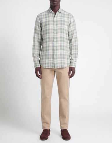 Man Shirt Green Size 15 ½ Linen
