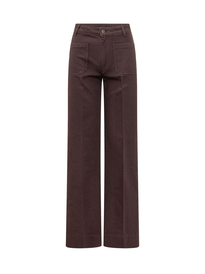 Dark Brown Straight Mid Rise Jeans