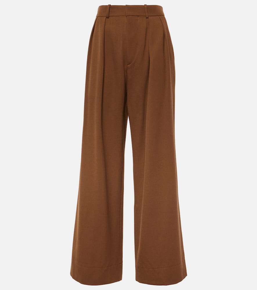 Low-rise wool wide-leg pants
