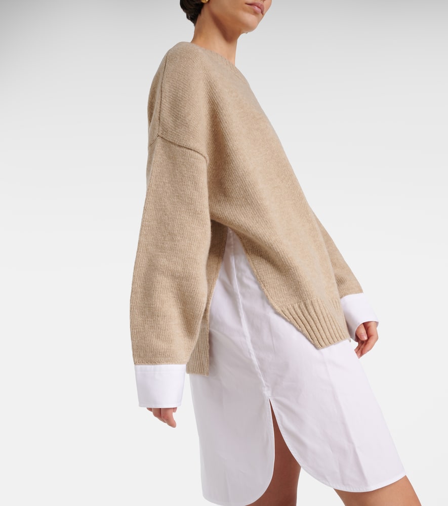 Layered virgin wool sweater