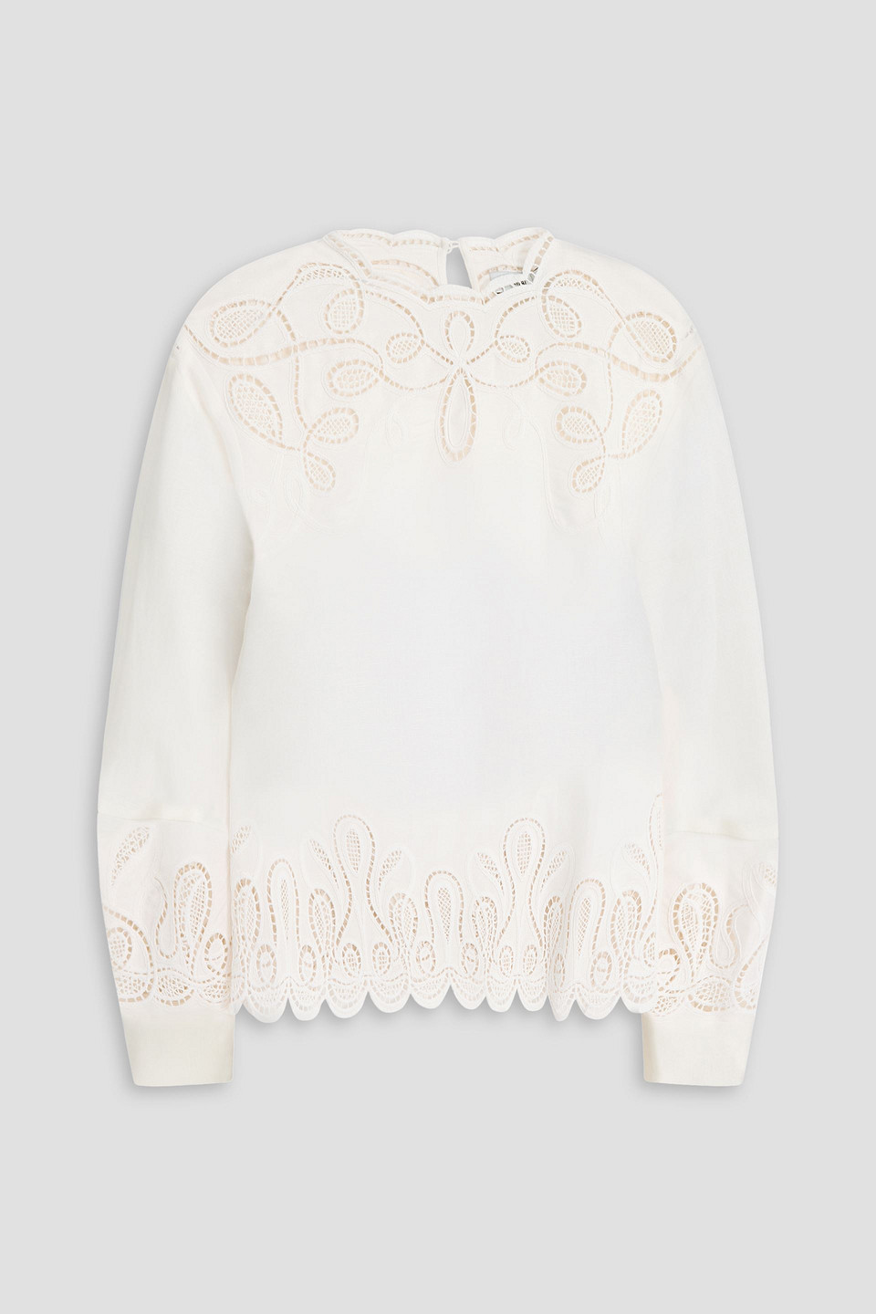 Wendlyn broderie anglaise-trimmed linen-blend top - White - US 6