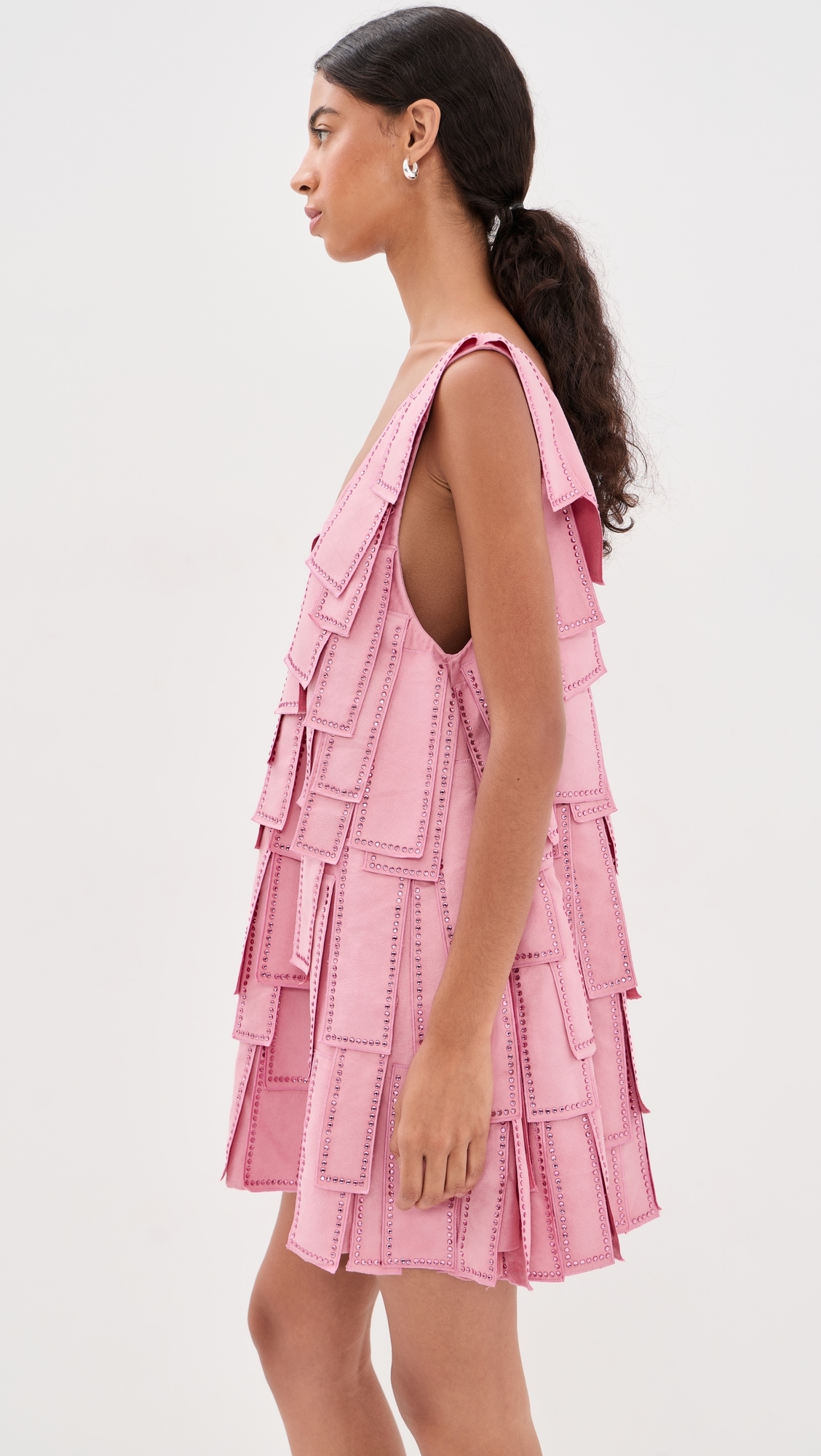 Jewel Tassel Mini Swing Dress Pink One Size