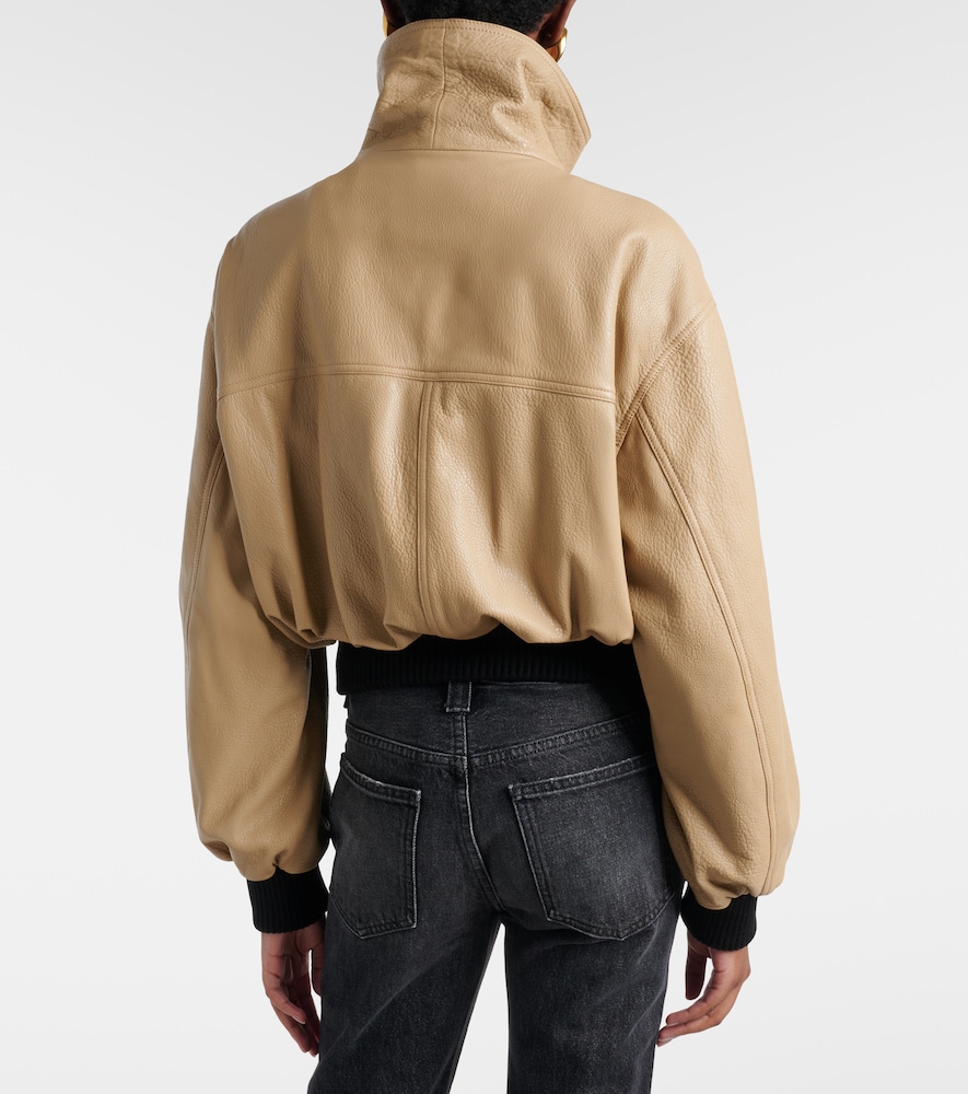 Briar cropped leather blouson jacket
