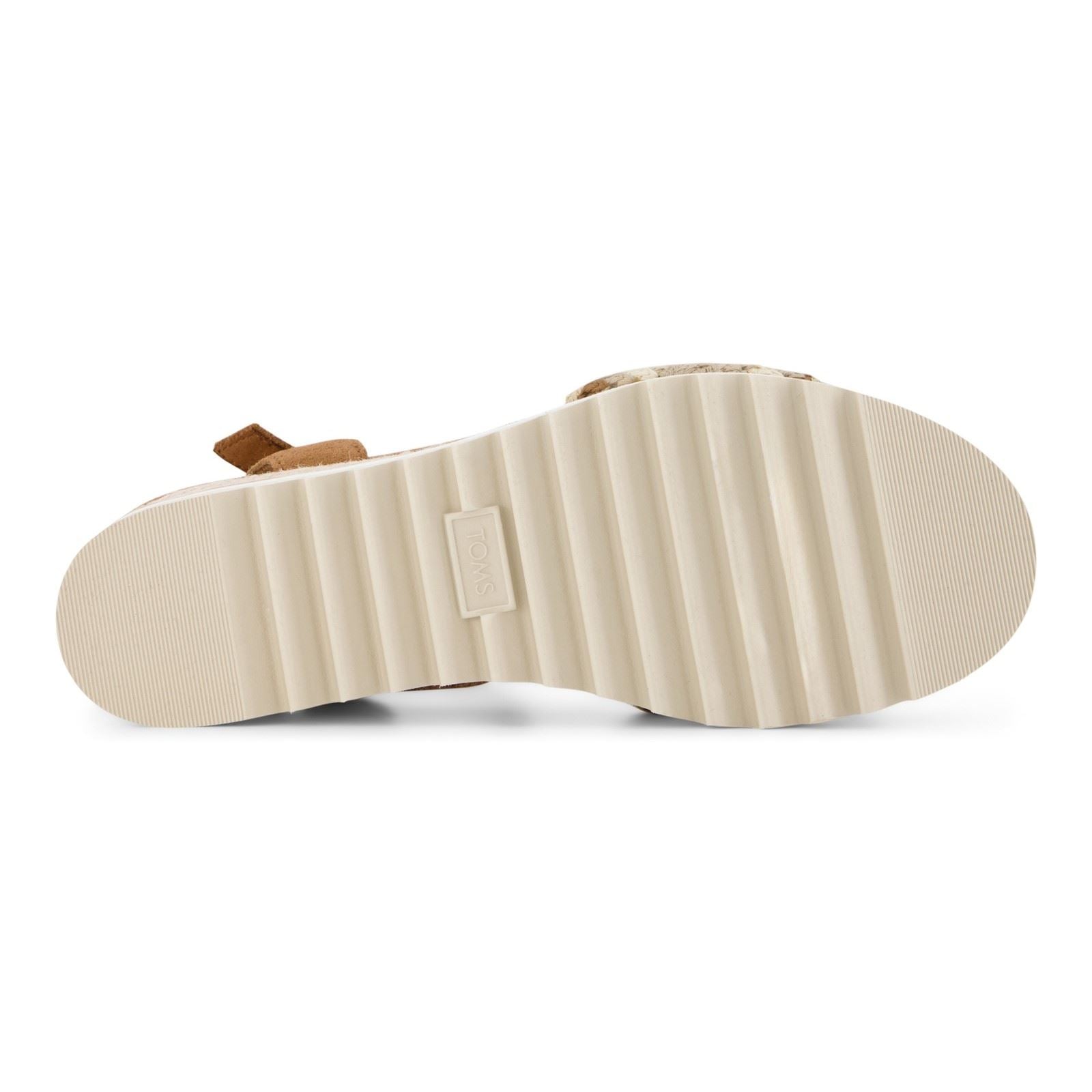 Toms Diana Wedge Leather Women's Dark Beige Sanda