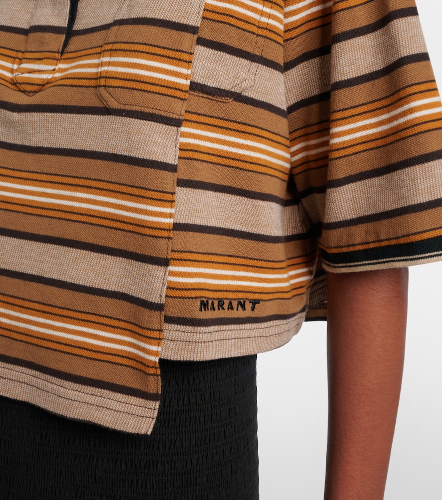 Isalyne striped cotton polo shirt