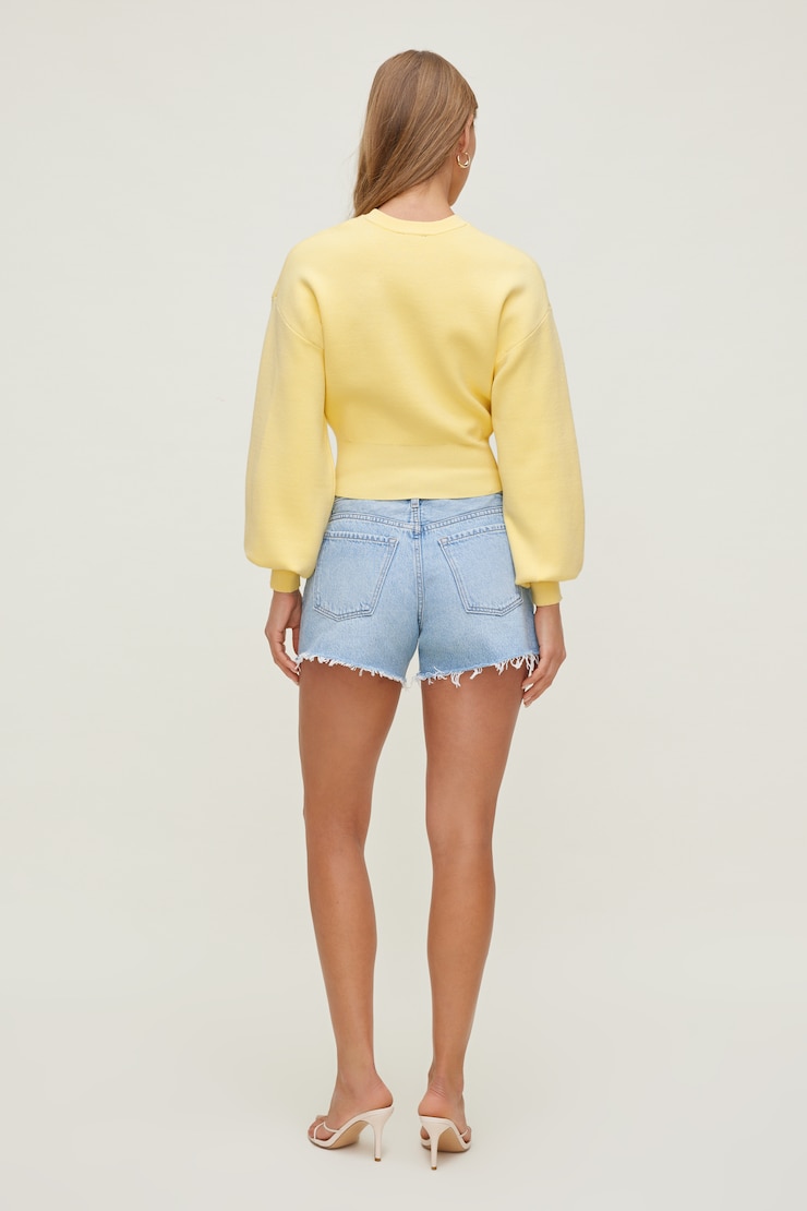 Bea Crewneck Sweater - Yellow - Women Clothing