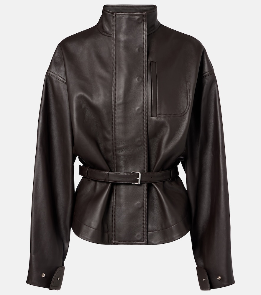 Ciro belted leather jacket