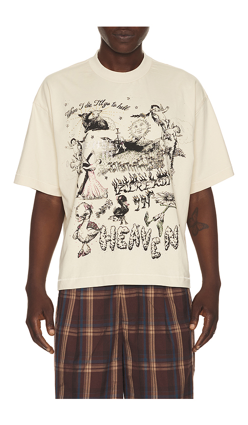 Jungles Already in Heaven Tee in Cream. L. Also in