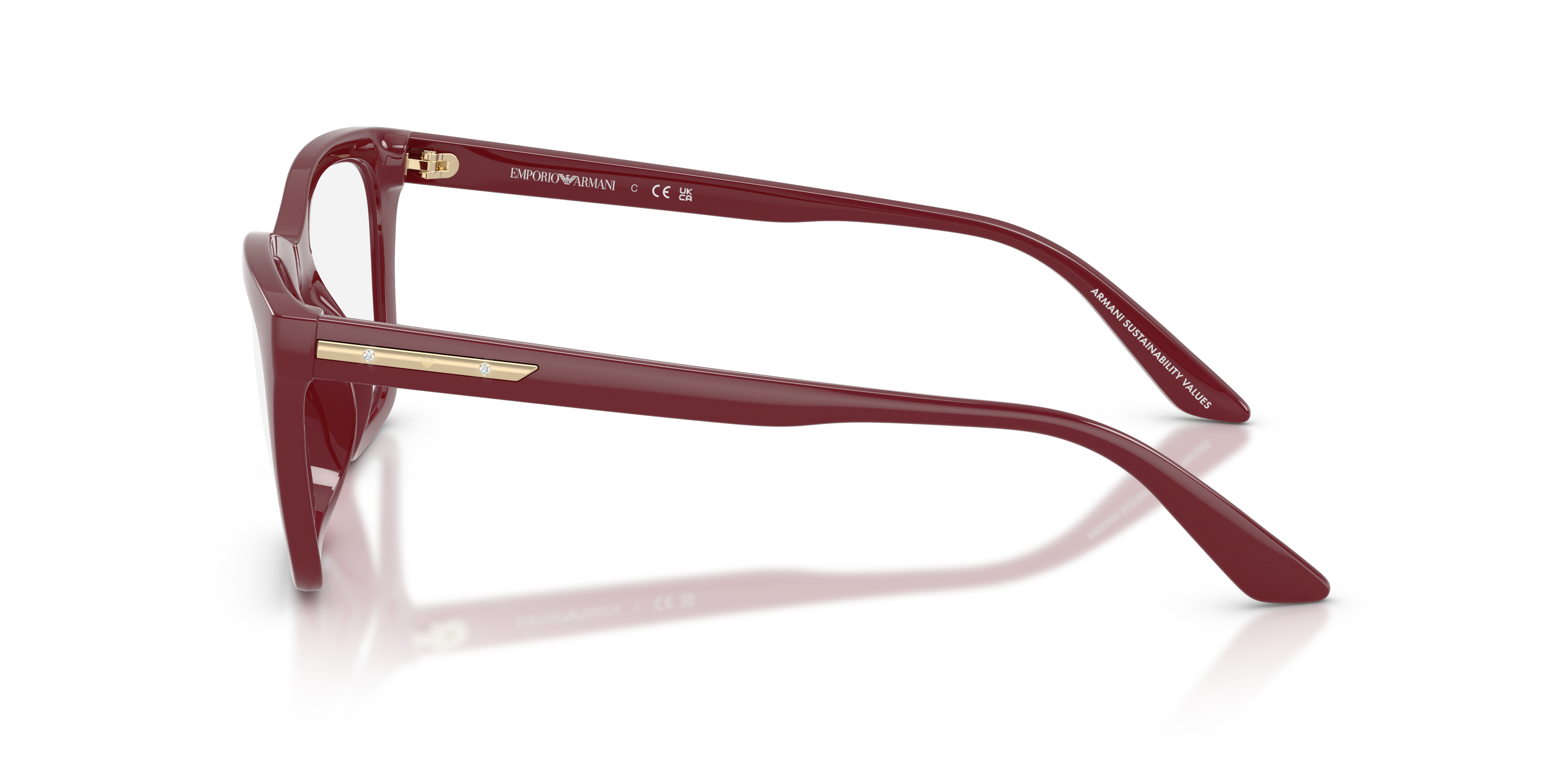 Emporio Armani Woman Emporio Armani EA4274BU 52611W Sunglasses Injected Red Transparent Cat Eye Norma