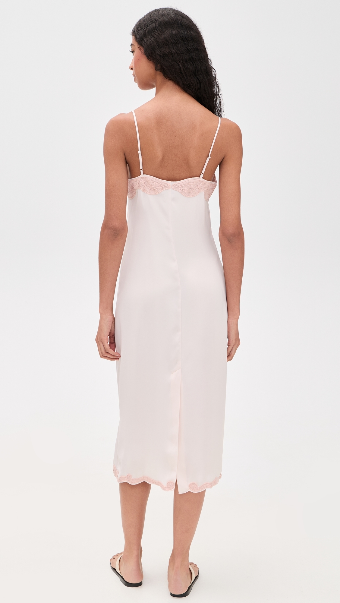 Ann Embroidered Slip Dress Blush