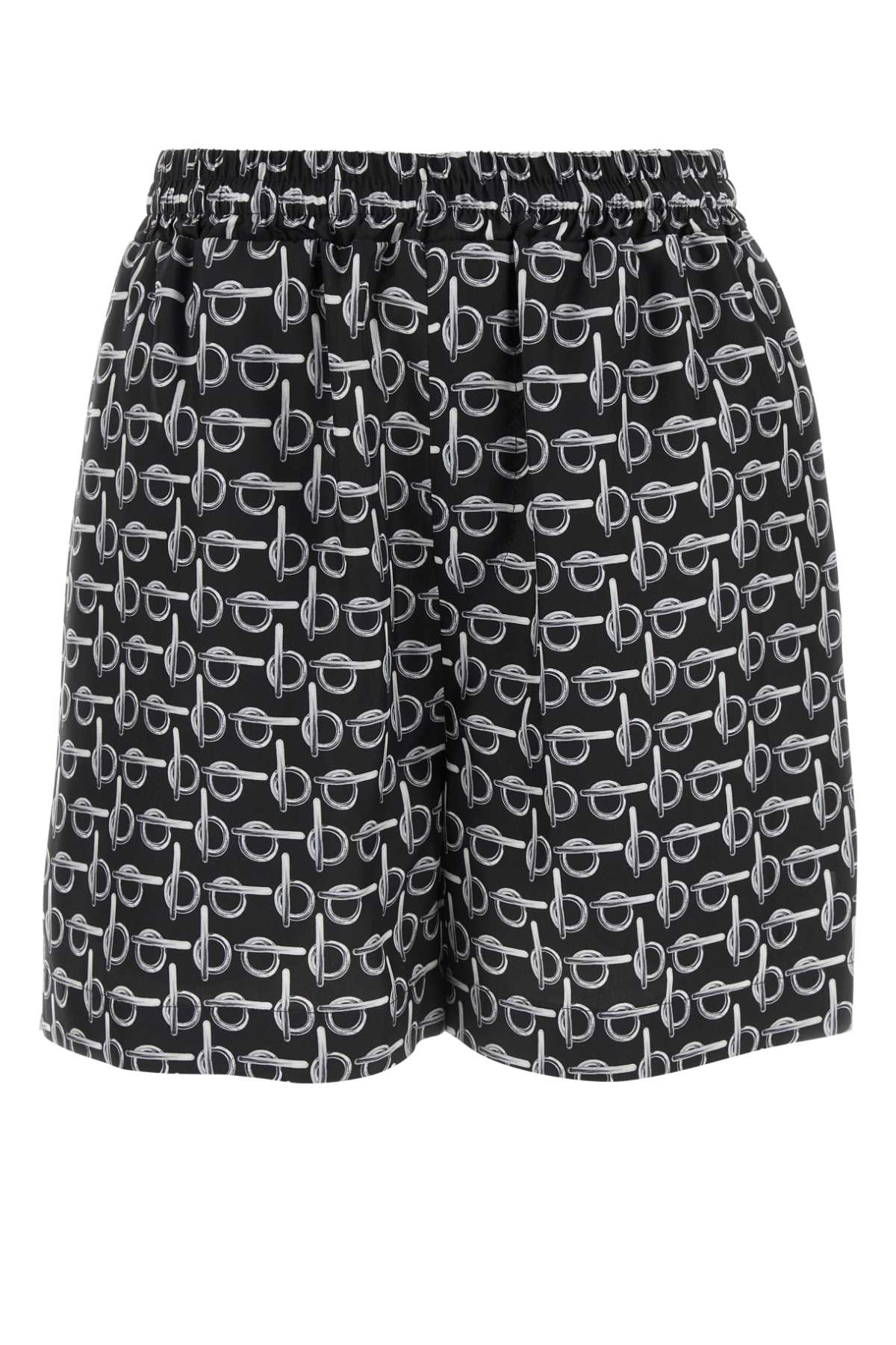 Printed Silk Bermudas — Black
