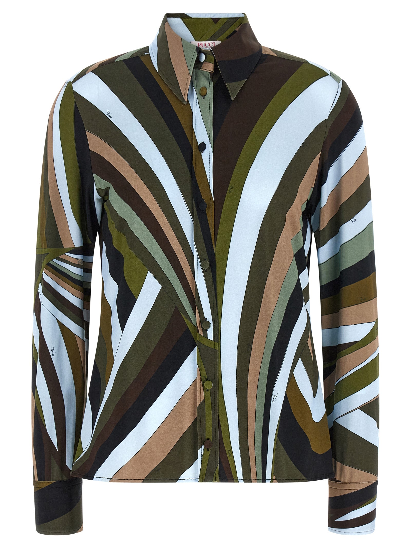 Iride Print Stretch Viscose Blouse — Multicolor