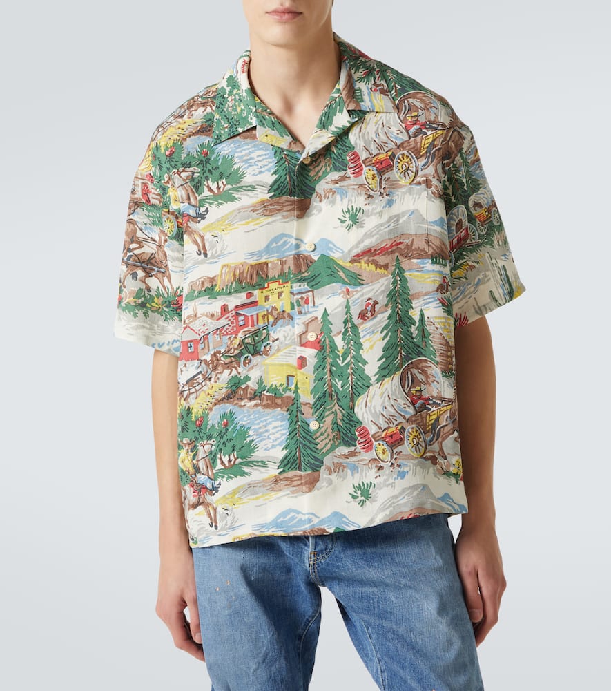 Crosby printed silk-blend shirt