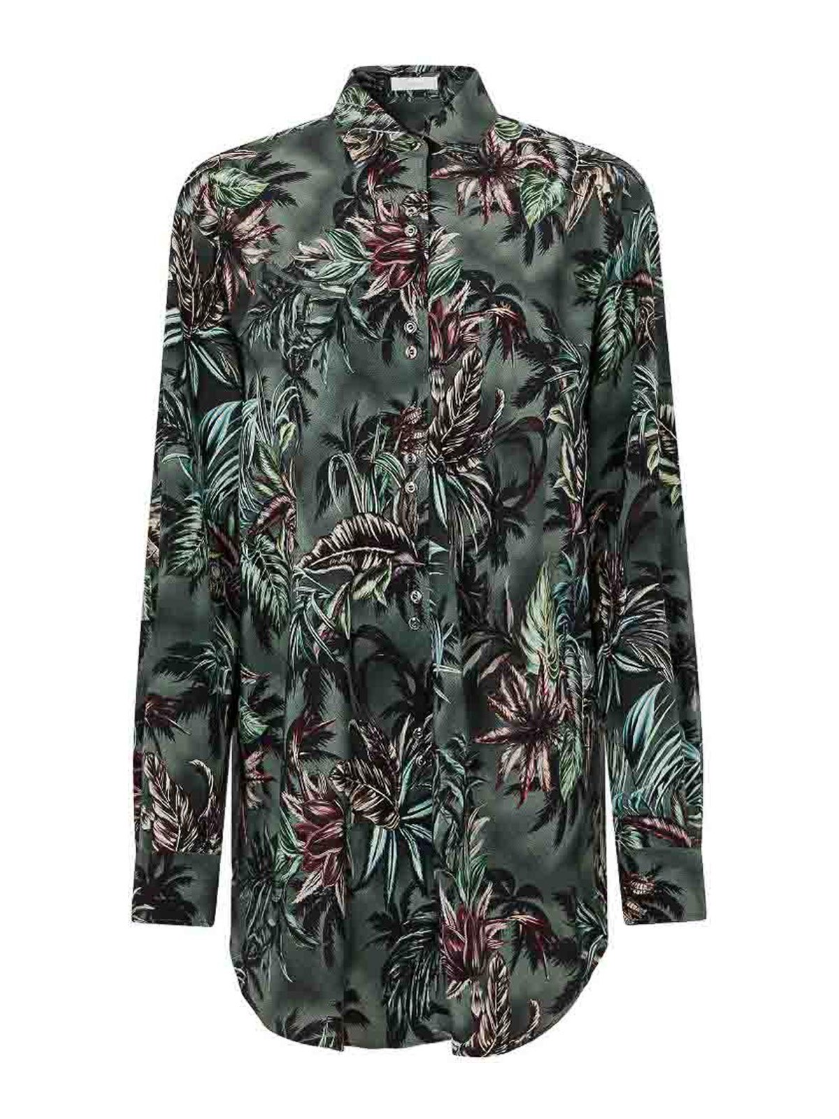 Oversized Forest Green Silk Shirt