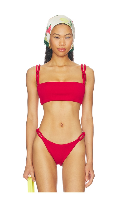 Nau Bikinis Link Classic Bikini Top in Red. - XS also in S
